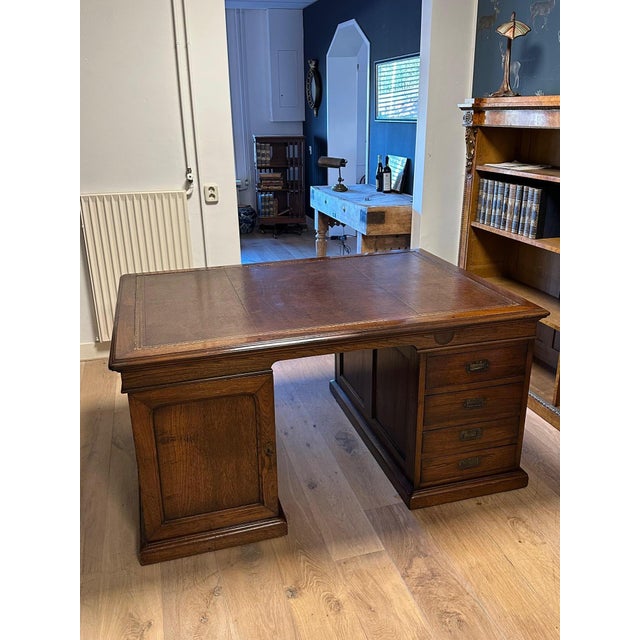 Antique Partner's Desk in Teak, 1800s For Sale - Image 17 of 17