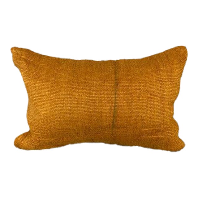 16 x 24 Hemp Pillow Turkish Cushion Natural Orange Pillow Cushion Cover For Sale