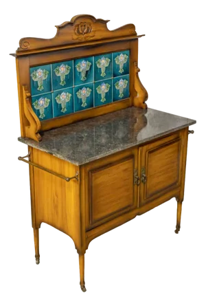 Edwardian Marble Top Washstand, 1890s