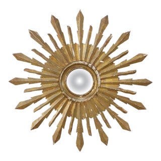 19th Century Big Size Gold Leaf Sunburst Mirror For Sale