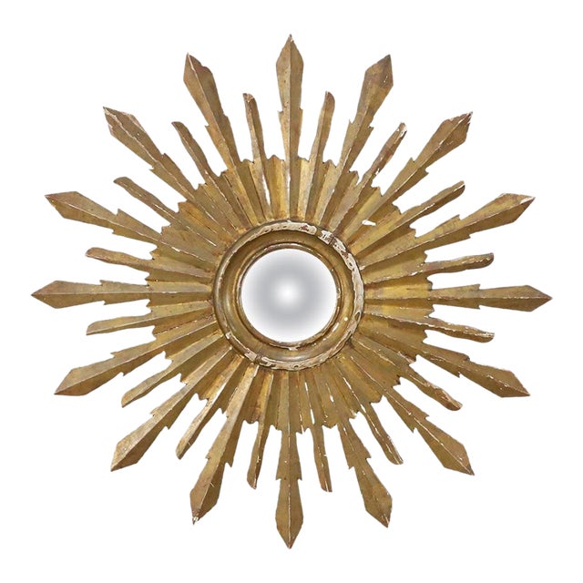 19th Century Big Size Gold Leaf Sunburst Mirror For Sale