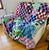 Boho Chic Vintage 70s Patchwork Knit Quilt *Twin Size* Checkerboard Chickens Hearts Quilted Throw For Sale - Image 3 of 9