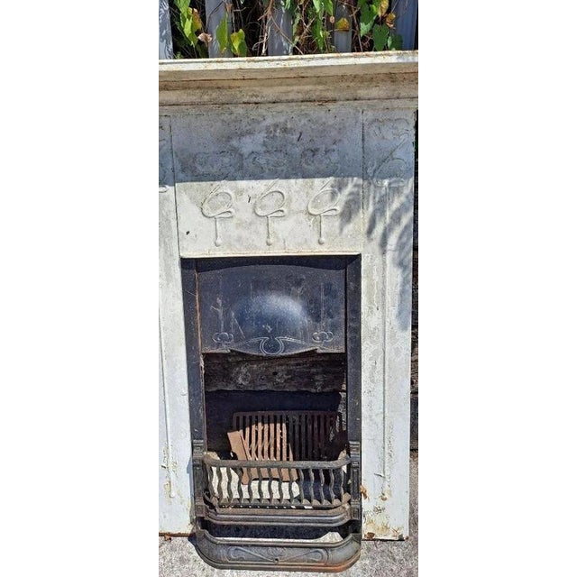 Art Nouveau Cast Iron Combination Fireplaces, Set of 2 For Sale - Image 5 of 10