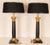 Atelier Versace Vintage Italian Table Lamps Corinthian Column Lamps Black Gold Wood Hand Carved - A Pair For Sale - Image 4 of 9