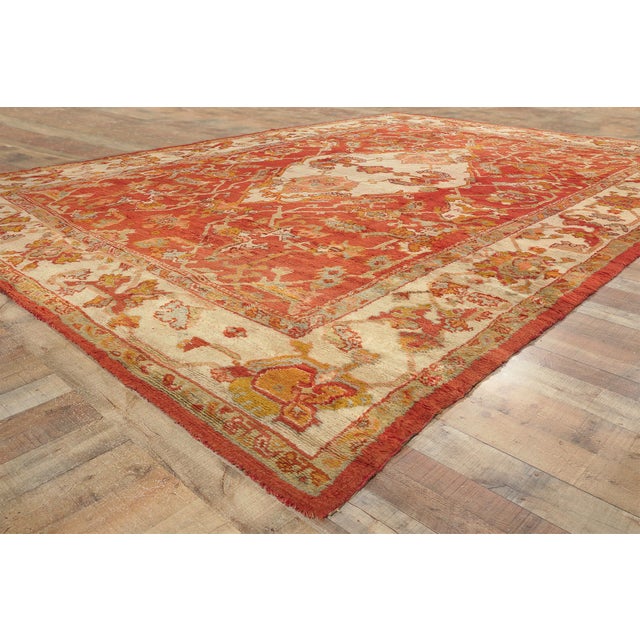 Textile Antique Turkish Oushak Rug, 11'08 X 16'02 For Sale - Image 7 of 9