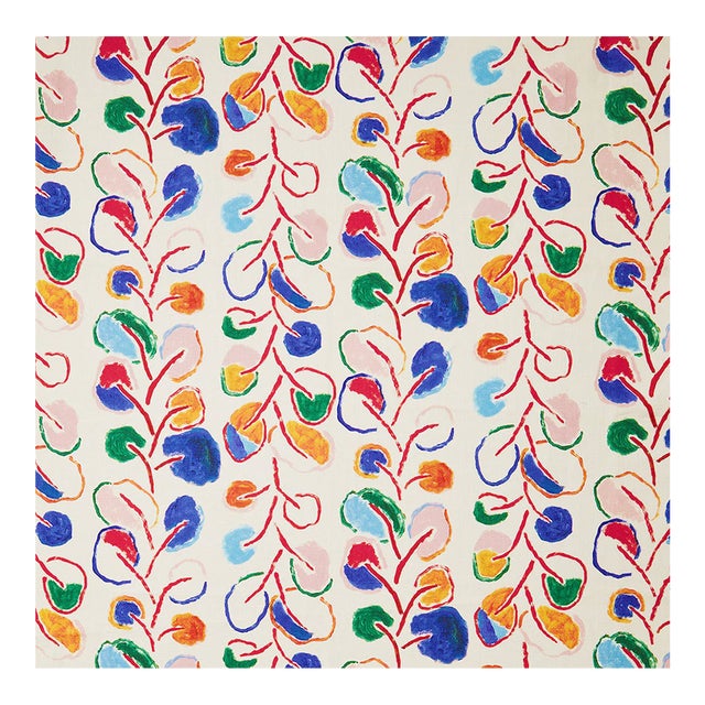 Wayne Pate for Studio Four Trees of Derain Linen Fabric Remnant, 1yd For Sale