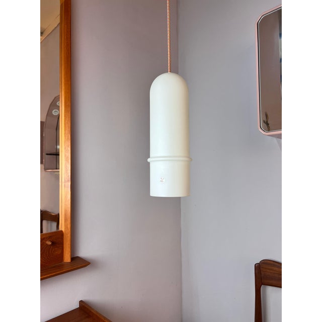 Hanging Lamp in White Opal Glass by Peill & Putzler For Sale - Image 9 of 11