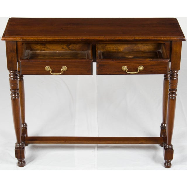 1980s Traditional Mahogany Turned Leg Narrow Sofa Table With