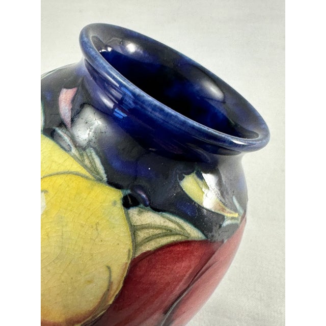 1920's Moorcroft Miniature Vase, Wysteria/Plum Design, 5" Tall For Sale In Boston - Image 6 of 10