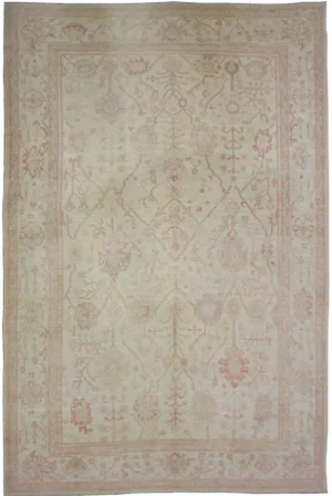 Hand Knotted Fine Oushak Rug - 9′2″ × 12′5″