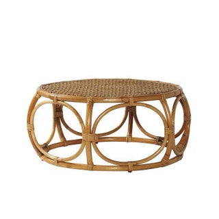 Serena & Lily Elsa Round Rattan Coffee Table For Sale
