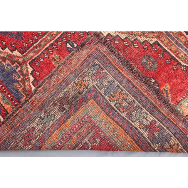 Red Vintage Handmade Persian Rug 4'4 X 6'5 For Sale - Image 8 of 8