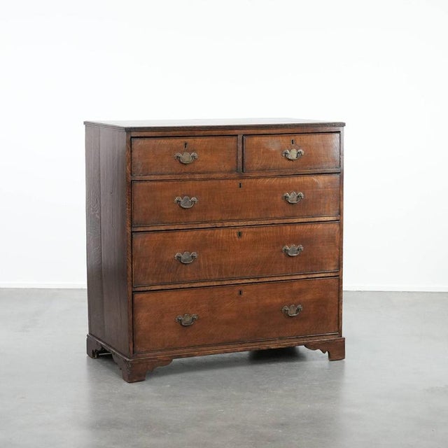 Antique English Oak Chest of Drawers, Late 18th Century For Sale - Image 16 of 16