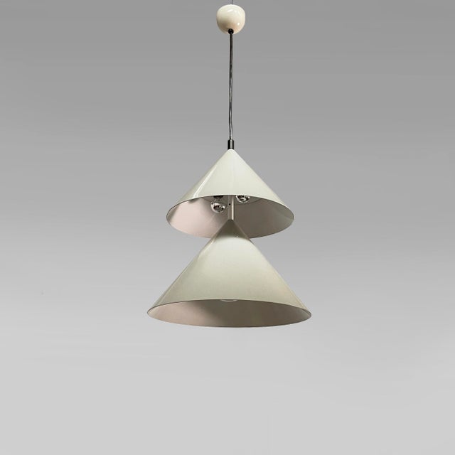 Italian Modern Gray Metal Pascal Chandelier by Vico Magistretti for Oluce, 1980s For Sale - Image 14 of 14
