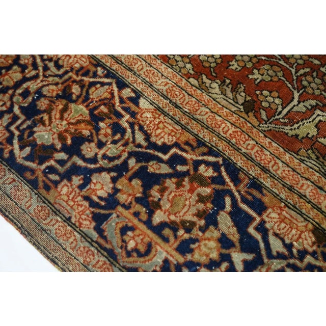 Textile Antique Mohtasham Kashan Rug 4'3'' X 6'9'' For Sale - Image 7 of 11