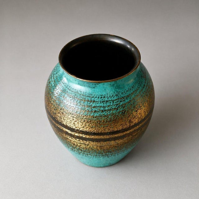 1930s Vintage Patinated Bronze Vase from WMF Ikora, Germany, 1930s For Sale - Image 5 of 9