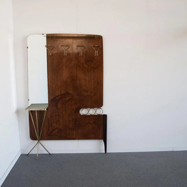 Brass and Briarwood Coat Stand in the style of Giò Ponti, 1950s For Sale - Image 10 of 11