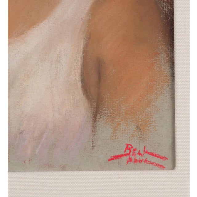 Rebecca, ca. 1992 by Dan Beck | Pastel on Paper Portrait of a young woman with short hair. For Sale - Image 4 of 4