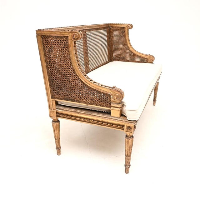 Antique French Carved Gilt Wood Settee, 1890 For Sale - Image 3 of 15
