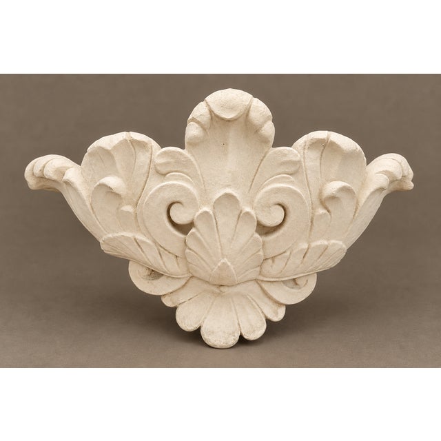 Vintage White Large Plaster Wall Pocket Jardiniere Planter For Sale - Image 4 of 7