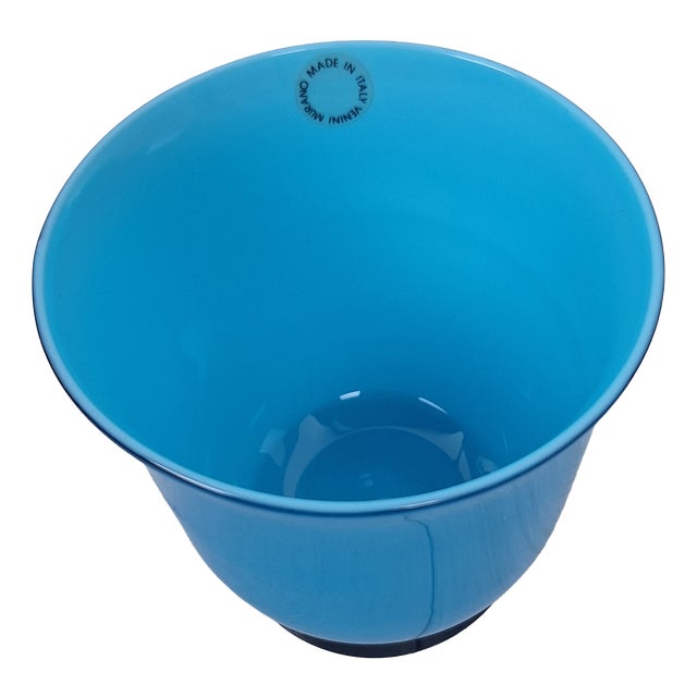 Vase in Blue Murano Glass from Venini, 1990s For Sale