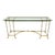 Solid Brass Hoof Feet Beveled Glass Top Console Sofa Dressing Vanity Table For Sale