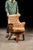 c. 1940s/1950s; barrel is sourced from Continental Baking Co. - Wheeling, WV Vintage tufted leather armchair set in a...