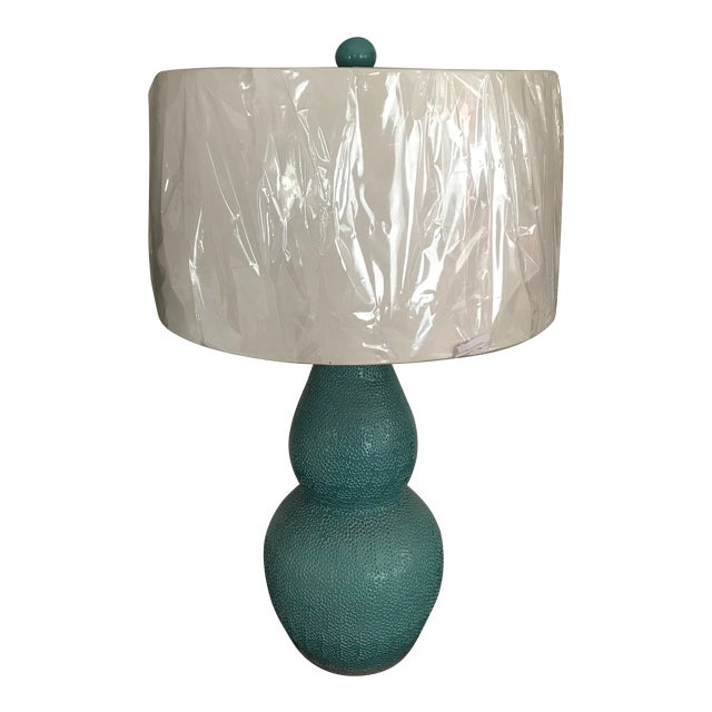The Natural Light Company Aqua Dimpled Glaze Ceramic Base Table Light #5685 For Sale