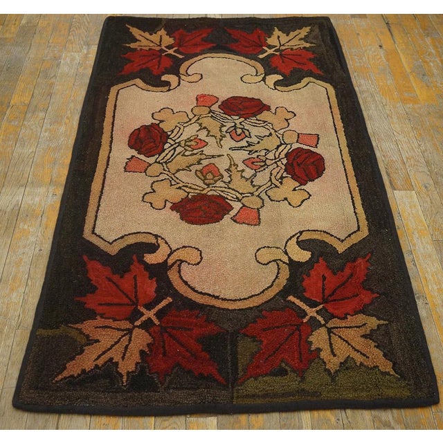 Antique American hooked rug 2.8" x5.0". General Rug Type: North & South American Specific Rug Type: American Hooked Rug...