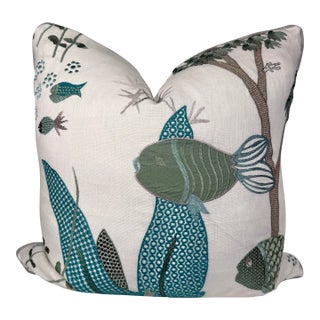 Brunschwig & Fils "Lyford Cay" in Seafoam 22" Pillows-a Pair For Sale