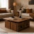 Dimensions: 36"W X 36"D X 18"H The Solid Wood 36" Square Coffee Table with Pull Out Seating Stools is a rustic and...