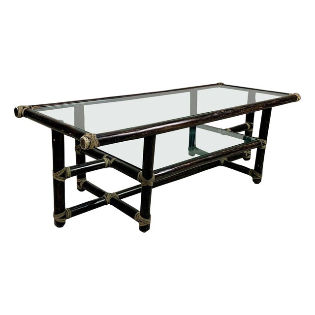 Bamboo Coffee Table attributed to Lyda Levi for McGuire, 1960s For Sale