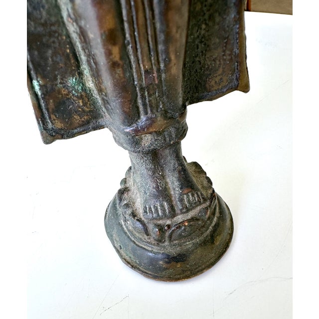 Small Antique Thai Bronze Healing Medicine Buddha Figure Statue For Sale - Image 13 of 16