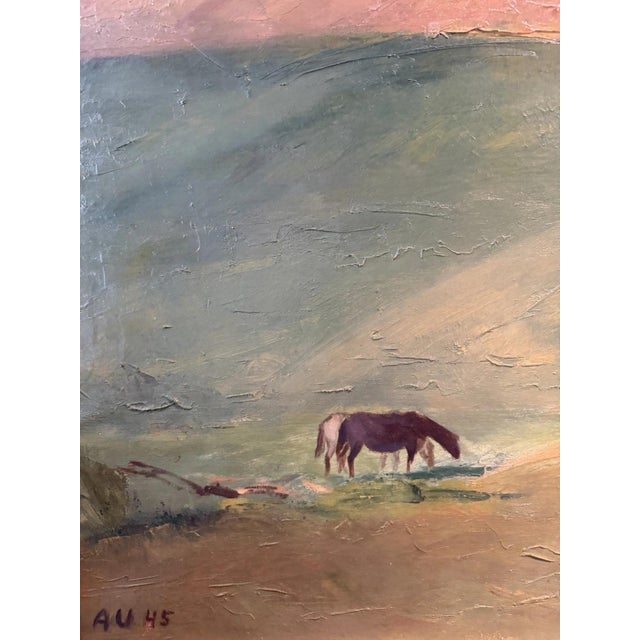 Axel Johannes Ulmer, Landscape with Horses, Oil Painting on Canvas For Sale - Image 10 of 13