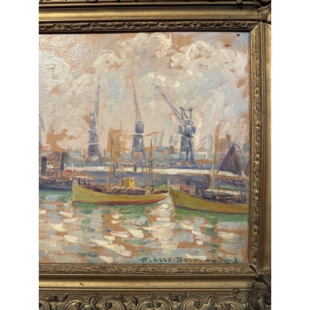 Bertand, Port of Casablanca, 1920s, Oil on Canvas For Sale - Image 6 of 9