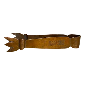 1970s Sculpted Patinated Copper Ice Tongs Passport Scotch Whiskey