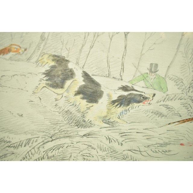 Mid 19th Century "Huntsman W/ Two Game Dogs Pheasant Shooting" Drawing W/ Watercolour by Henry Alken For Sale - Image 9 of 10