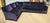 Two-piece blue velvet sectional sofa from Lillian August with plush proportions and a tailored designer look. The...