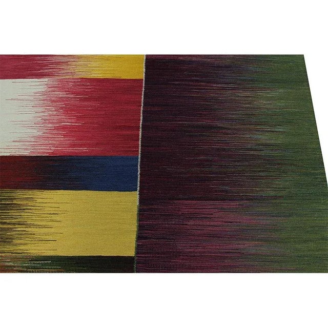 Handwoven Scandinavian Style Persian Kilim Rug 6’0″ X 6’4″ For Sale - Image 4 of 12