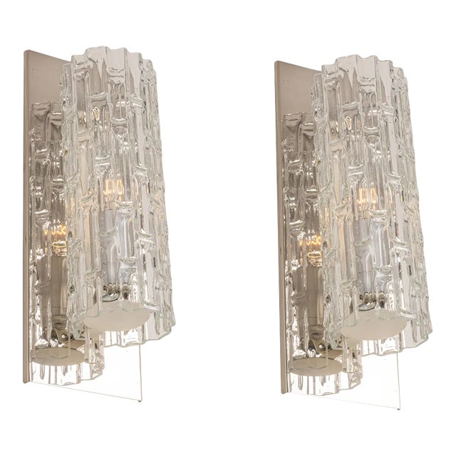 Murano Glass Wall Sconces from Doria, Germany, 1960s, Set of 2 For Sale