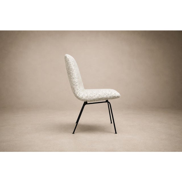 Set of Six Dining Chairs in Metal and Boucle by Carlo Hauner, Brazil, 1950s For Sale - Image 14 of 18