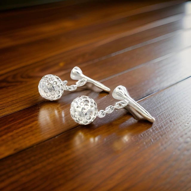 1990s Tiffany & Co Estate Golf Ball Cufflinks Sterling Silver, 2 Pieces For Sale - Image 11 of 11