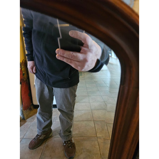 1990s Ethan Allen Georgian Court Mirror Trifold Dresser Chest Cherry Chippendale 297 For Sale - Image 10 of 13