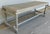 Original retail $2190, stylish Currey & Co. Organic Modern Gray Faux Bois Indoor/Outdoor Luzon Bench, showroom floor sample
