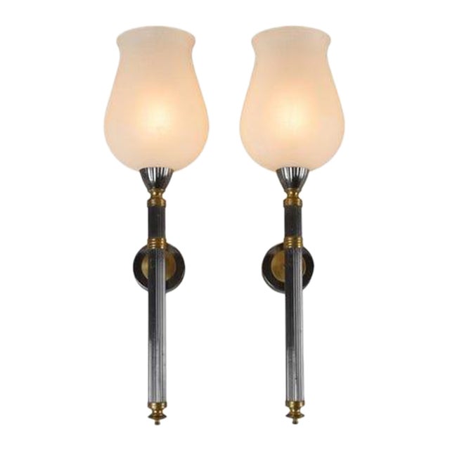 1970s Wall Lights, Style of Maison Jansen, Neoclassical French Design - a Pair For Sale