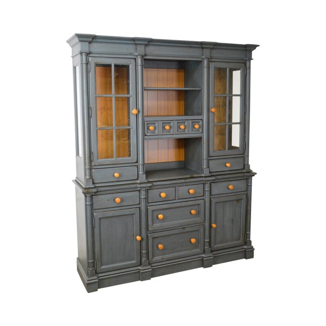Broyhill Yorkshire Market Blue Country Pine Hutch Chairish