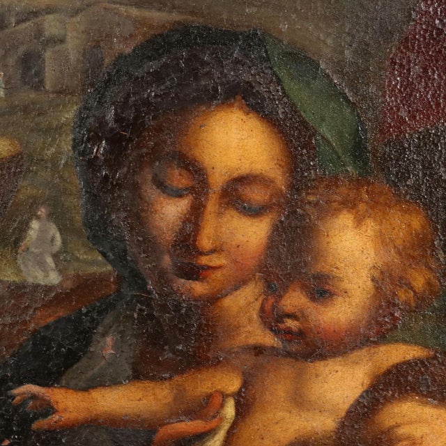 After Correggio, The Virgin Mary of St. Jerome, 18th Century, Oil Painting on Canvas, Framed For Sale - Image 4 of 11