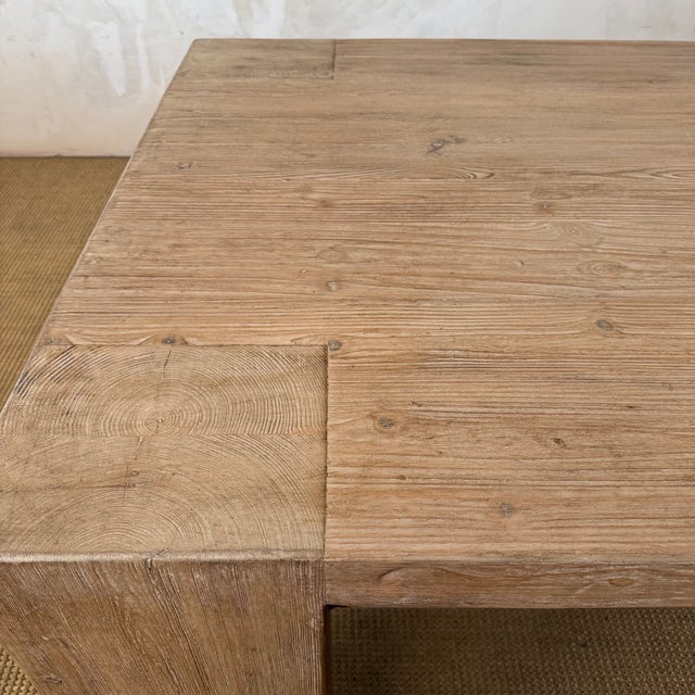 Chestnut Beam Style Reclaimed 96” Pine Dining Table in Natural Fininsh For Sale - Image 8 of 10