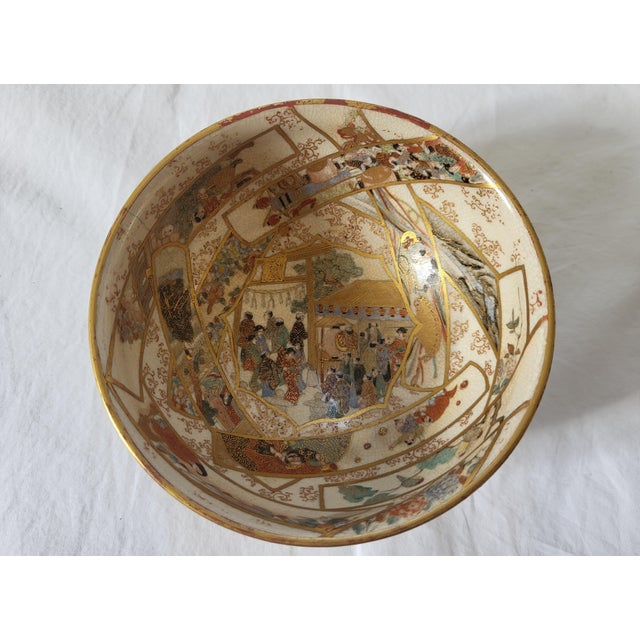 Antique Meiji Japanese Kyoto-Satsuma Tea Bowl, 1890 For Sale - Image 3 of 6