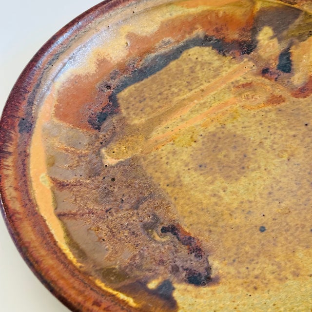 Brown Vintage Studio Pottery Salad Plates - Set of 4 For Sale - Image 8 of 13